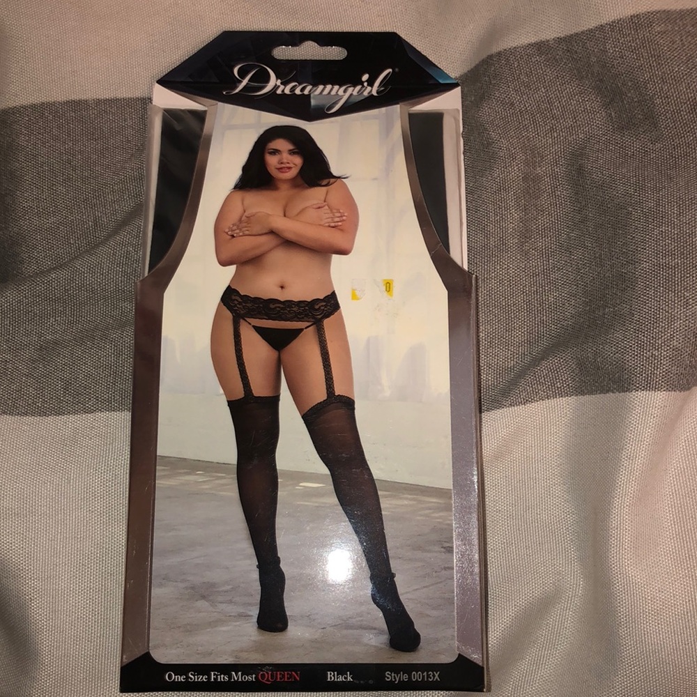 Dream girl garter belt pantyhose black